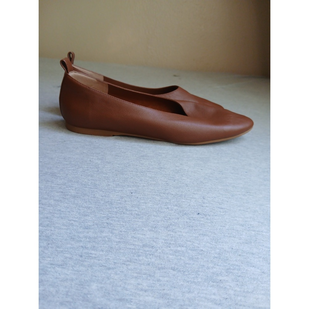 Quince Shoes 10.5 Italian Leather Glove Flat Ballet Preppy Slip Comfort Minimali - Picture 2 of 11